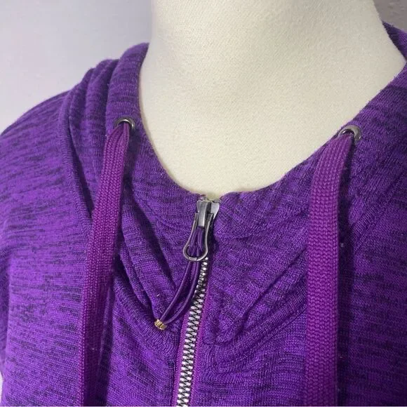 Athleta Heathered Purple Full Zip Hoodie W/ Thumbholes Women's Size Small - Picture 13 of 16